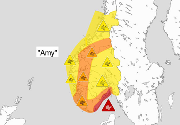 Ekstremværet «Amy» er ventet å treffe hardt fredag kveld langs kysten av Sør- og Øst-Norge. 