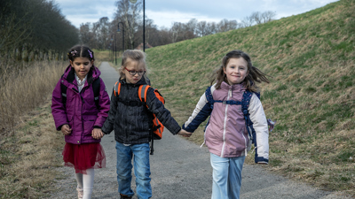 Barn på skolevei