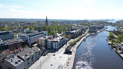 Dronebilde Vesterleva Fredrikstad Sentrum