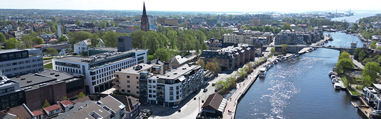 Dronebilde Vesterleva Fredrikstad Sentrum
