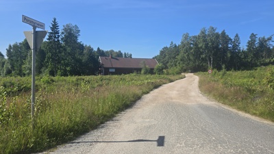 Porsmyrveien fra krysset med Grimstadveien
